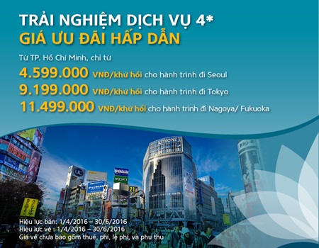 Khuyến mãi hấp dẫn giá vé vietnamairlines